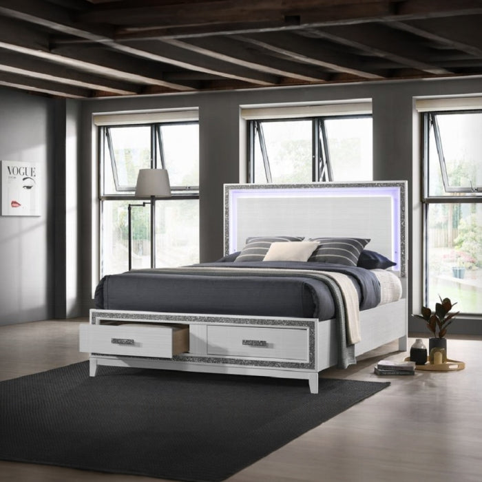 Haiden King Bed W/Led & Storage