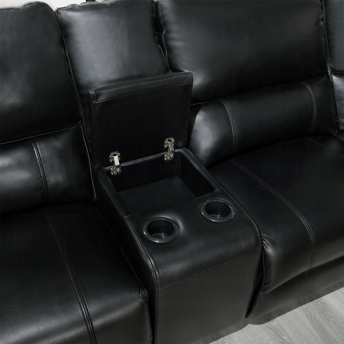 Saul Power Motion Sectional Sofa Black