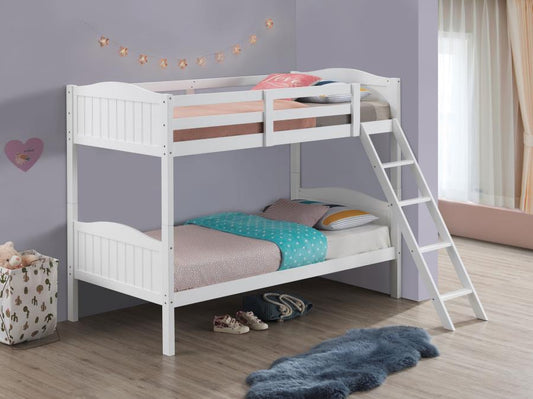 Arlo Wood Twin Over Twin Bunk Bed  White