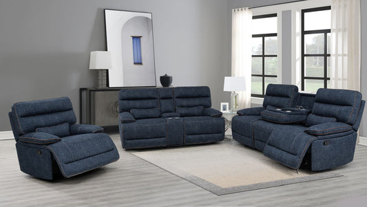 CL19005 Blue TF sofa set and recliner