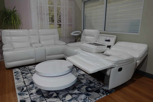 CL19005 white sofa and recliner set