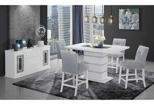 MONACO WHITE RECTANGULAR BAR TABLE + MONACO BS-N