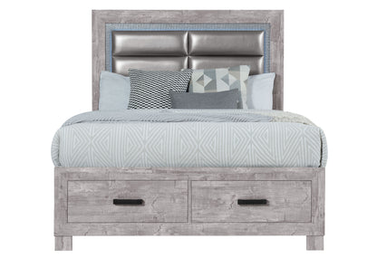 NOLAN GREY QUEEN BEDROOM SET 4 PCS