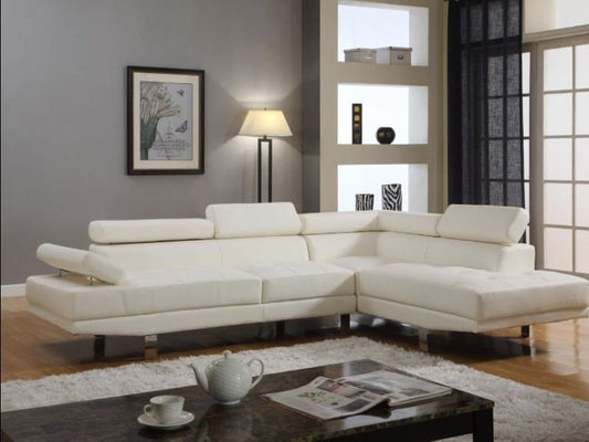 Sectional White PU Leather