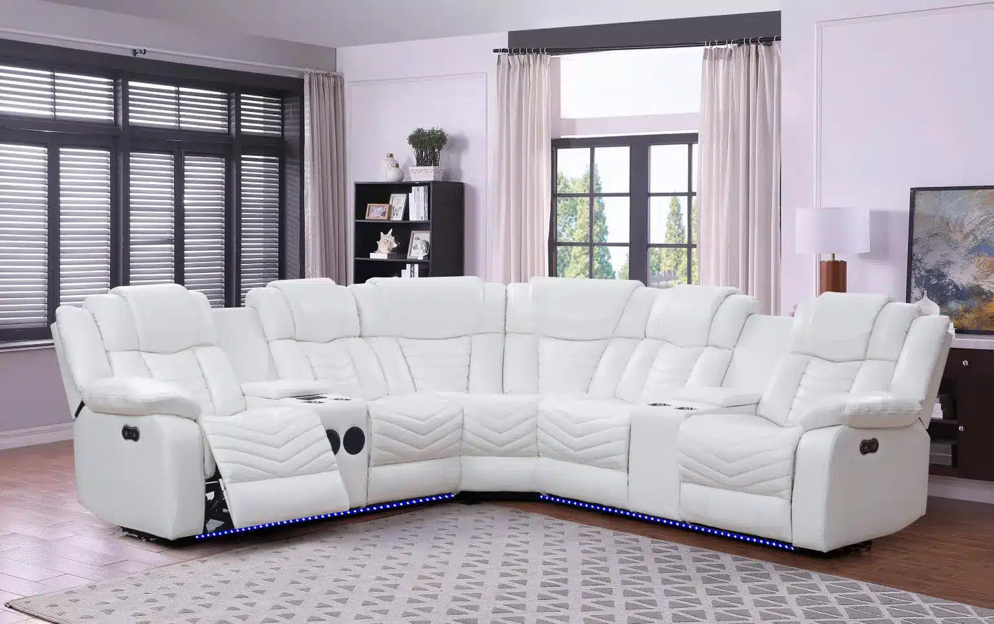 White sofa and recliner set