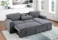 LIGHT GREY REVERSIBLE SOFA BED