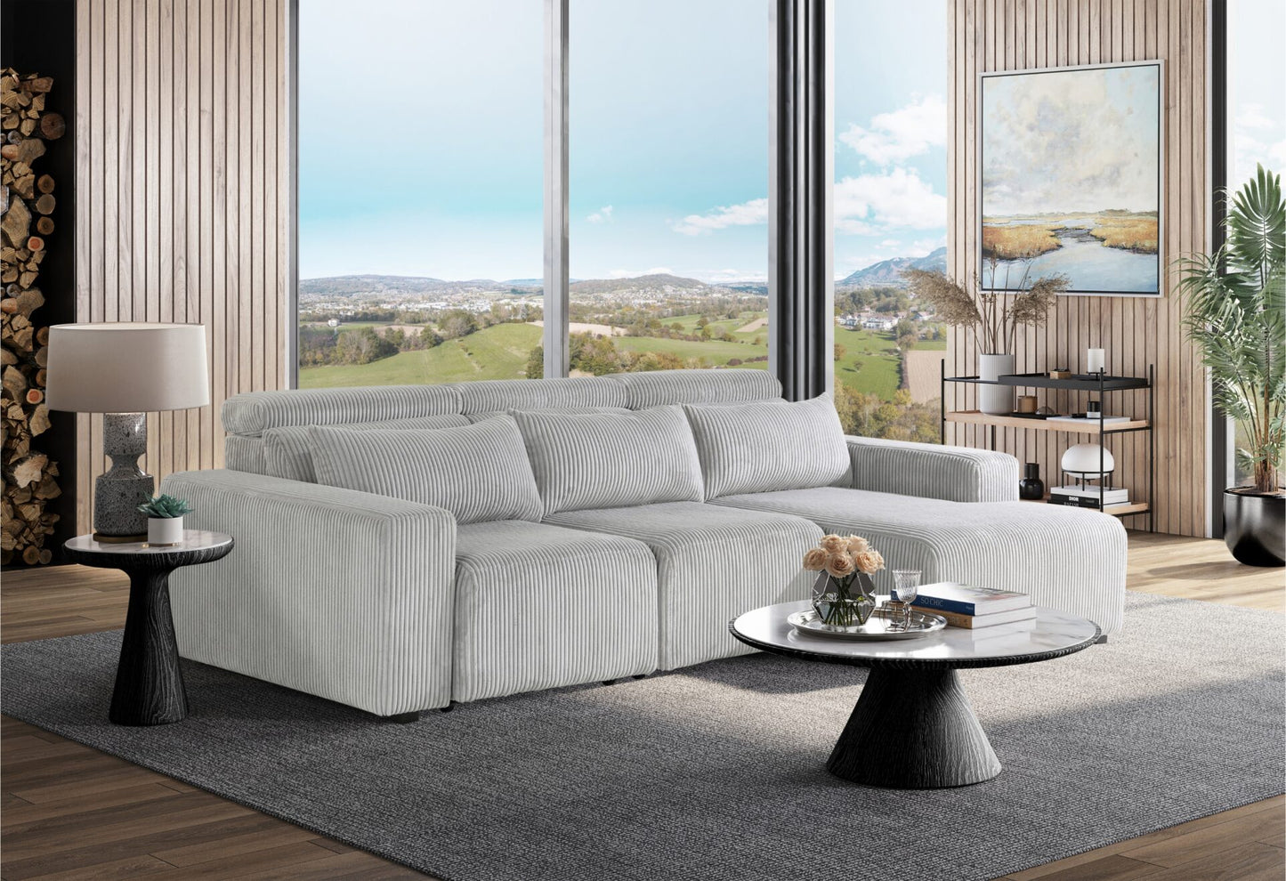 GREY POWER SECTIONAL SLEEPER