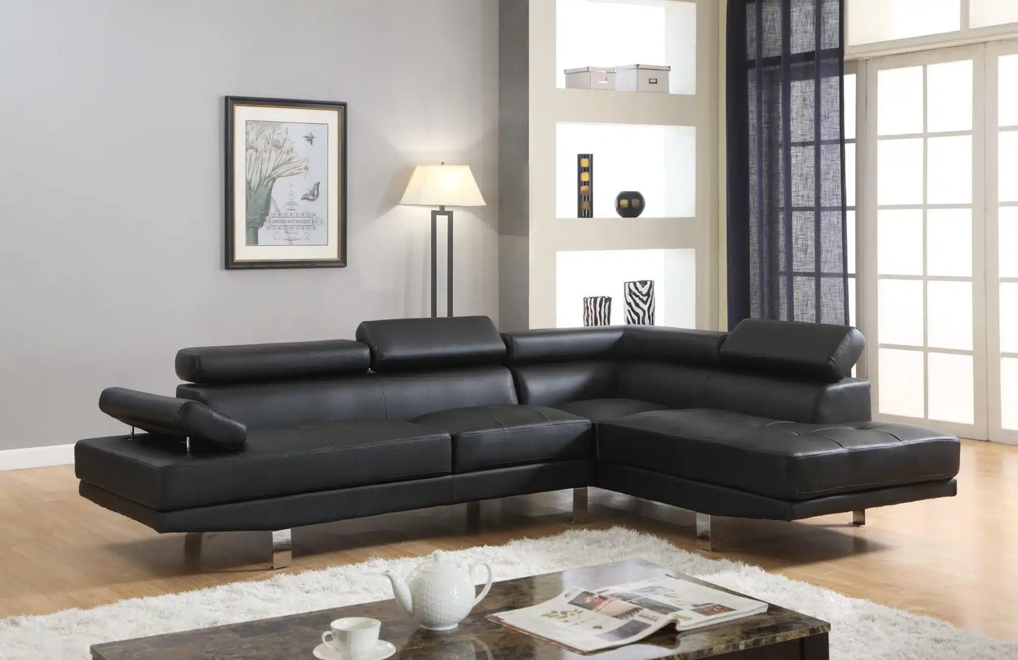 U7100-BLACK Sectional sofa set